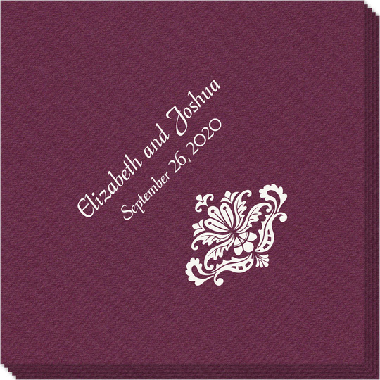 Simply Ornate Scroll Linen Like Napkins